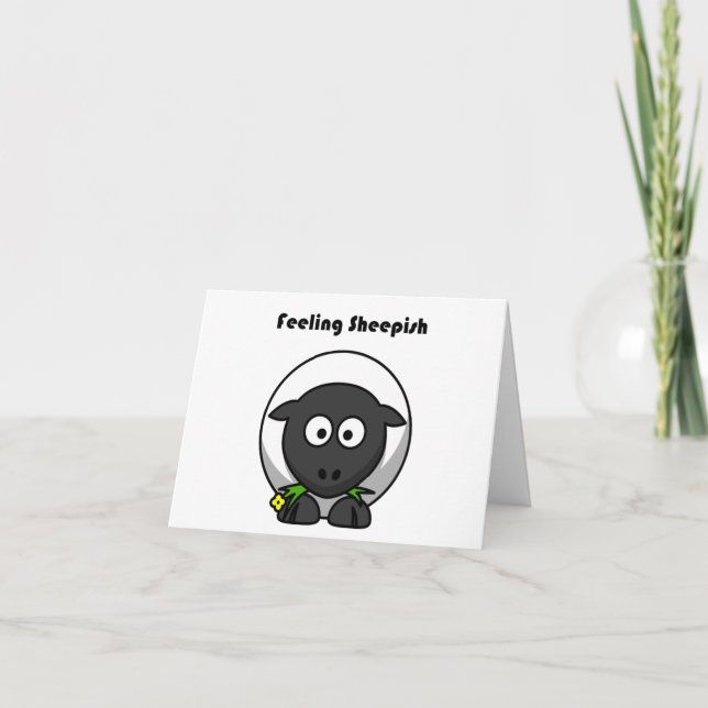 Carte Cartoon de mouton mignon avec un jouet amusant (Devant)