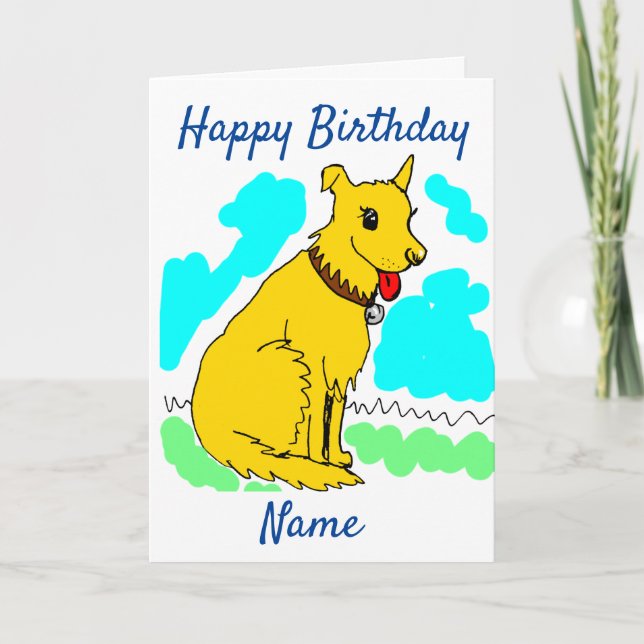 Carte Cartoon mignon Shaggy Chig Anniversaire (Devant)