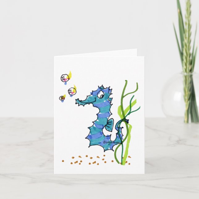 Carte Cartoon Seahorse Cute (Devant)