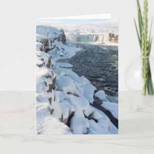 Carte Cascade couvert de neige de Godafoss