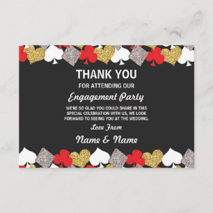 Carte Casino du Fiançailles Merci Mariage Las Vega