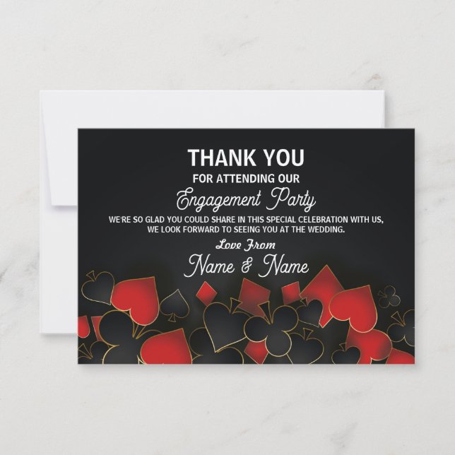 Carte Casino du Fiançailles Merci Mariage Las Vega (Devant)