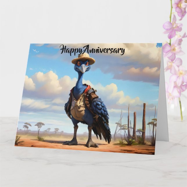 Carte Casoar australien dans la nature (Orchidée)