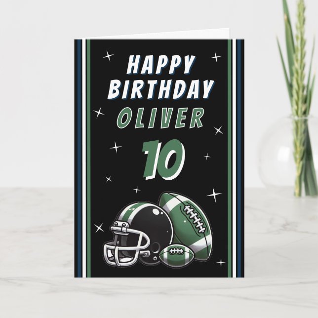 Carte Casque de balle de football dessin heureux anniver (Devant)