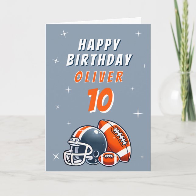 Carte Casque de balle de football dessin heureux anniver (Devant)