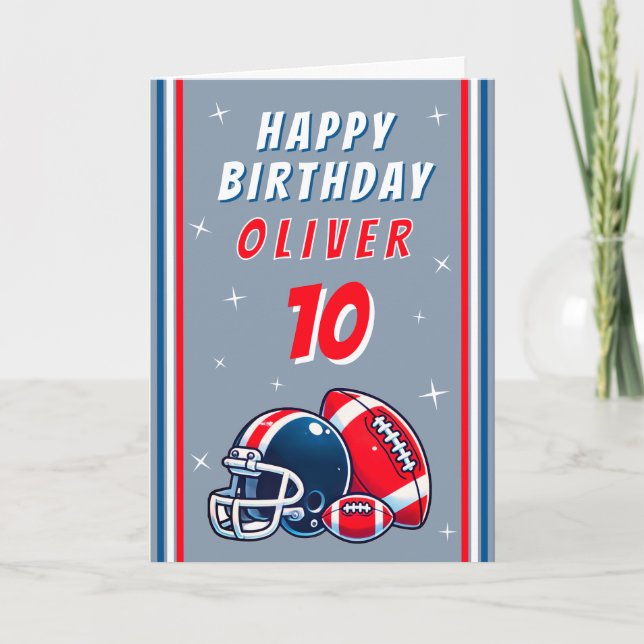 Carte Casque de balle de football dessin heureux anniver (Devant)