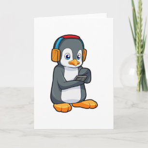 Carte Casque de musique Penguin