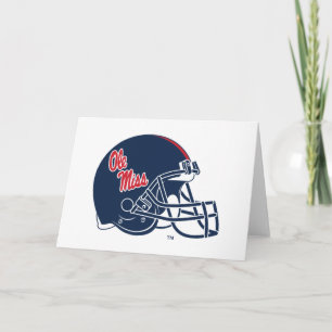 Carte Casque Ole Miss Football bleu foncé