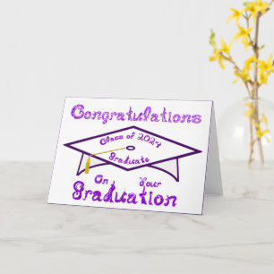 Carte Casquette blanc de 2e année Purple Graduate Classe