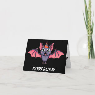 Carte casquette d'anniversaire de la chauve-souris coupé