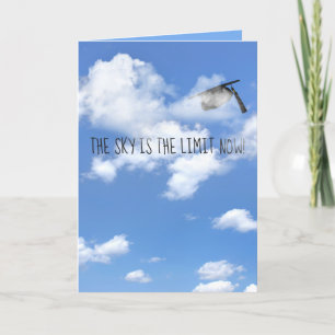 Carte Casquette de fin d'études dans les nuages