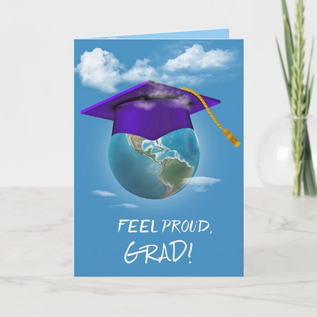 Carte Casquette de graduation violette sur la planète Te (Devant)