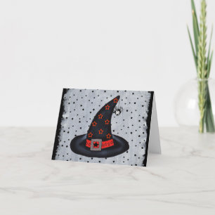 Carte Casquette de sorcière noire Boucle d'argent Orange