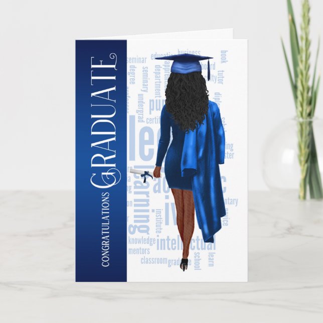 Carte Casquette et diplômé de l'Université de Bleu Cheve (Devant)