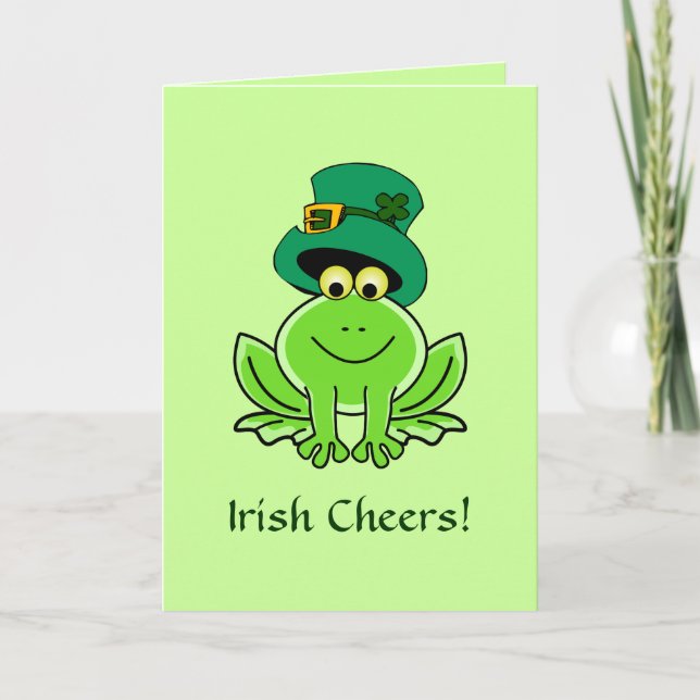 Carte Casquette irlandais drôle de lutin de grenouille (Devant)