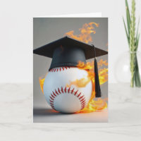 Casquette noire de graduation sur un baseball flam