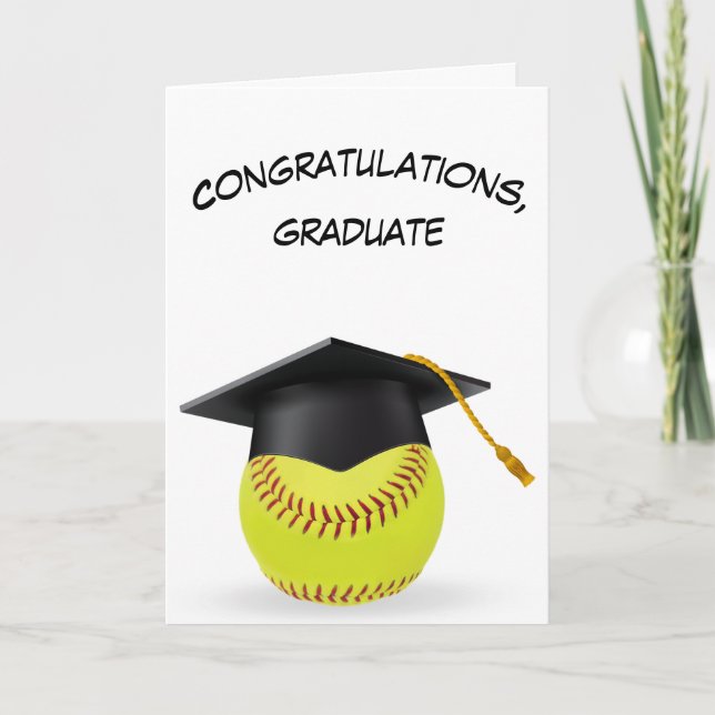 Carte Casquette noire sur un softball jaune (Devant)