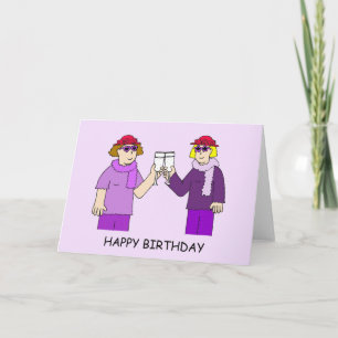Carte Casquette rouge Lady Funky Anniversaire