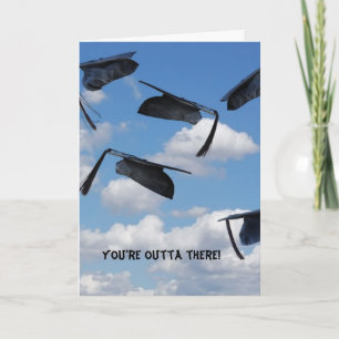 Carte Casquettes de diplômes aéroportés dans le ciel