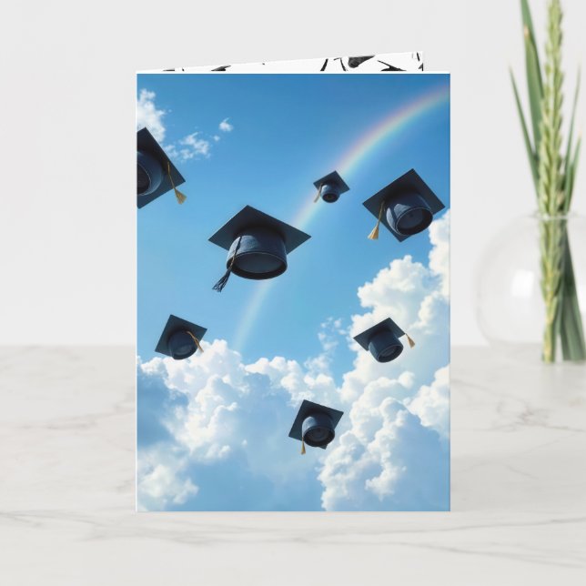 Carte Casquettes de diplômes aéroportés et Arc en ciel (Devant)