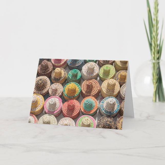 Carte Casquettes tissés colorés (Devant)