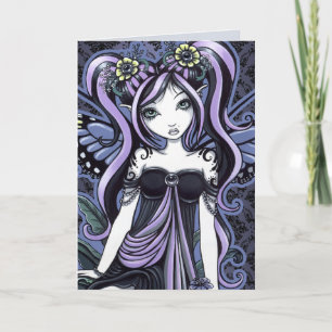 Carte "Cassandra" Violet Papillon Fairy Art Card