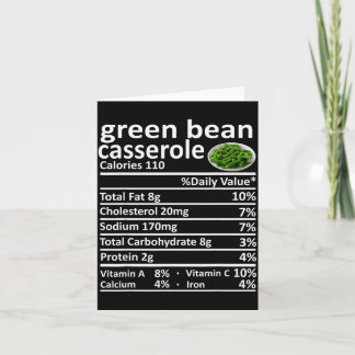 Carte Casserole de Haricot Vert Nutrition Faits Alimenta