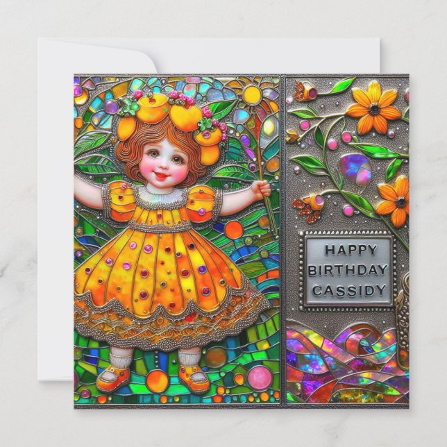 Carte CASSIDY ~ Joyeux anniversaire ~ Fleurs ~ (Devant)