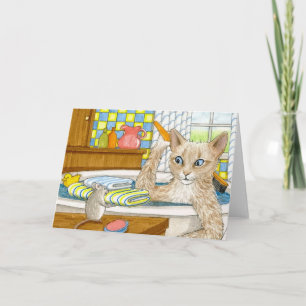 Carte Cat 345 funny Greeting Card