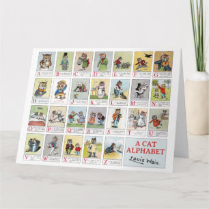 Carte Cat Alphabet, Louis Wain Card