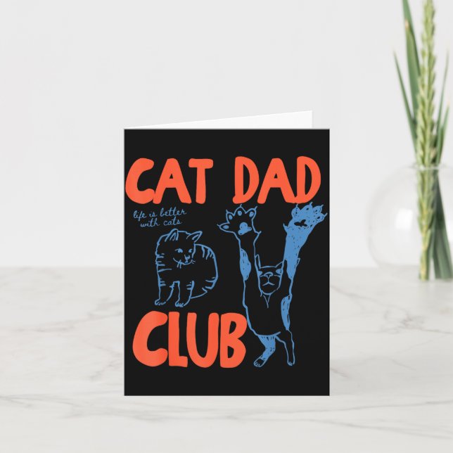 Carte Cat Dad Club Funny Cat Lover Pet Parent Father's D (Devant)