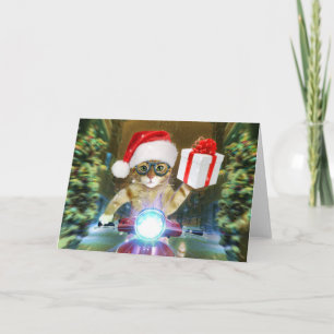 Carte Cat dans le Santa Claus a empoisonné les délicieux