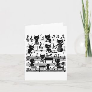 Carte Cat Kitty Jouer Musique Note Musicien Cat
