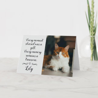 Carte Cat Loss Sympathy Card Personalized Photo Pet Name