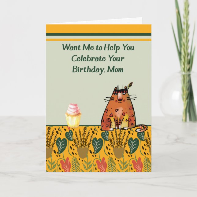 Carte Cat veut aider Maman à célébrer son anniversaire (Devant)