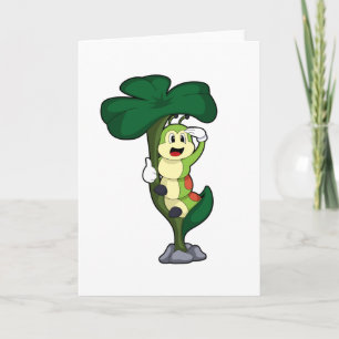 Carte Caterpillar avec feuille