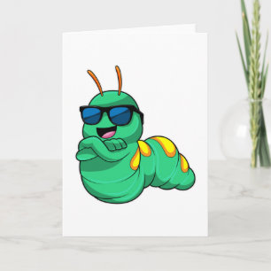 Carte Caterpillar avec lunettes de soleil
