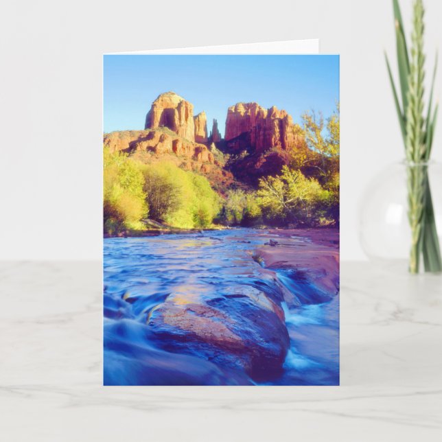 Carte Cathedral Rock reflétant dans Oak Creek, Arizona (Devant)