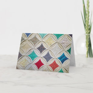 Carte Cathedral Window Quilt Anniversaire