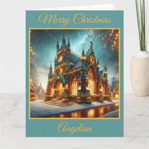 Carte Cathédrale de Noël aux lumières scintillantes