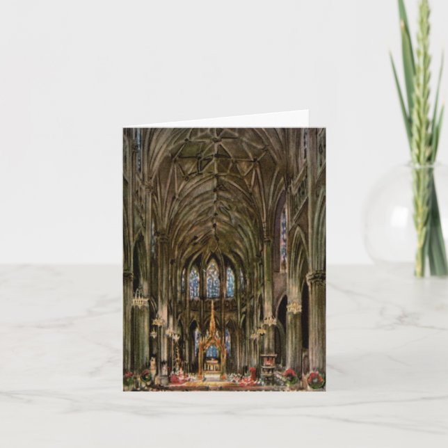 Carte Cathédrale de Noël Vintage (Devant)