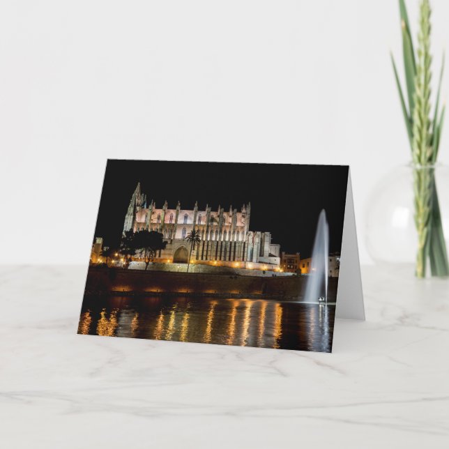 Carte Cathédrale de Palma de Majorque la nuit - Espagne (Devant)
