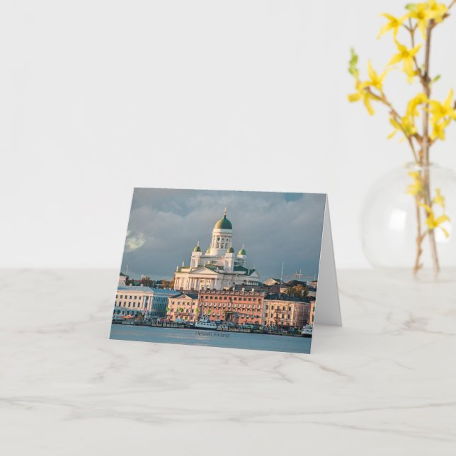 Carte Cathédrale d'Helsinki, Finlande, (Fleur jaune)