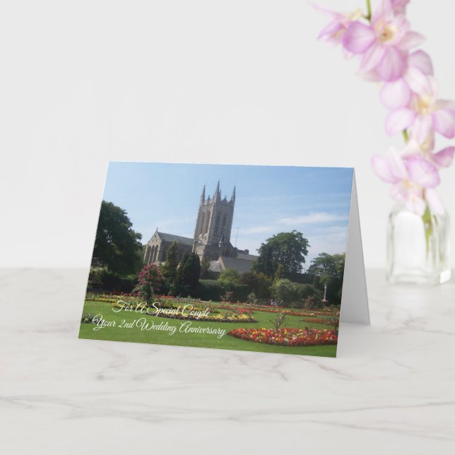 Carte Cathédrale Personnalisée 2e anniversaire Mariage (Orchidée)
