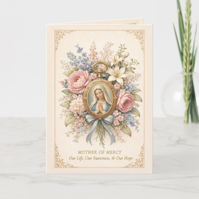 Carte Catholic Mother of Mercy Marian Prayer  (Devant)