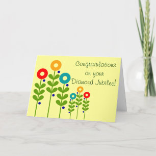 Carte catholique 2 de jubilé de diamant de nonne