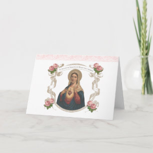 Carte Catholique Immaculé Coeur Vierge Marie Religieuse