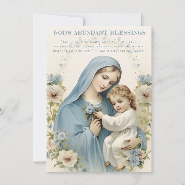 Carte Catholique Marie et Jésus Citation Spirituelle Flo (Devant)