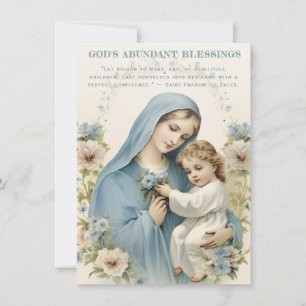 Carte Catholique Marie et Jésus Citation Spirituelle Flo
