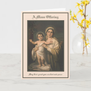 Carte Catholique Marie Jésus Sympathie Messe Offrande